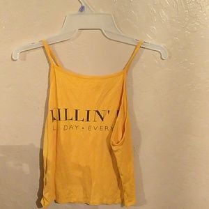 Mustard color cropped top